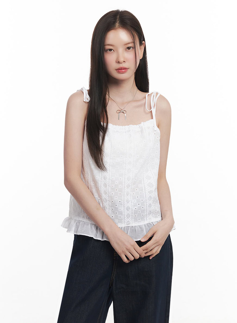 Frill Lace Ribbon Cami Top IY509