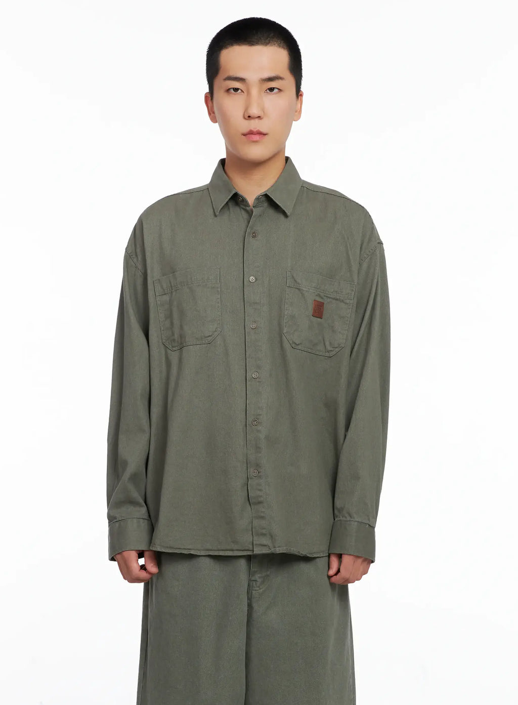 Men's Cozy Cotton Button-Up Shirt IG529