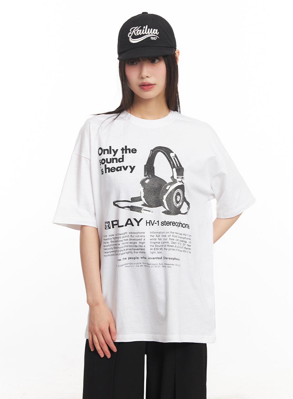 Sound Graphic Oversize T-Shirt IY502