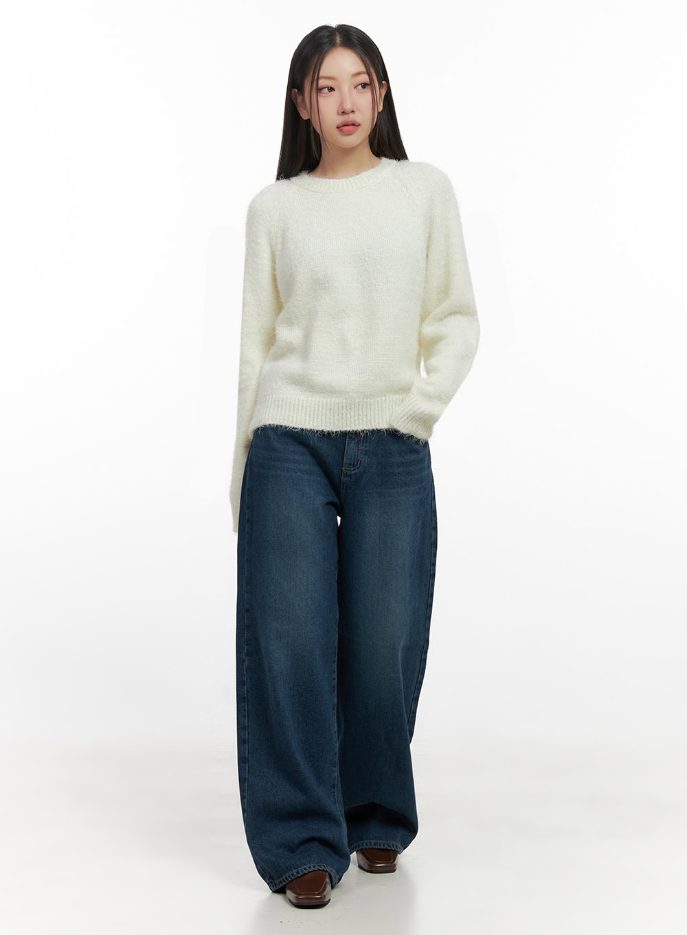 Solid Round Neck Knit Top IN415