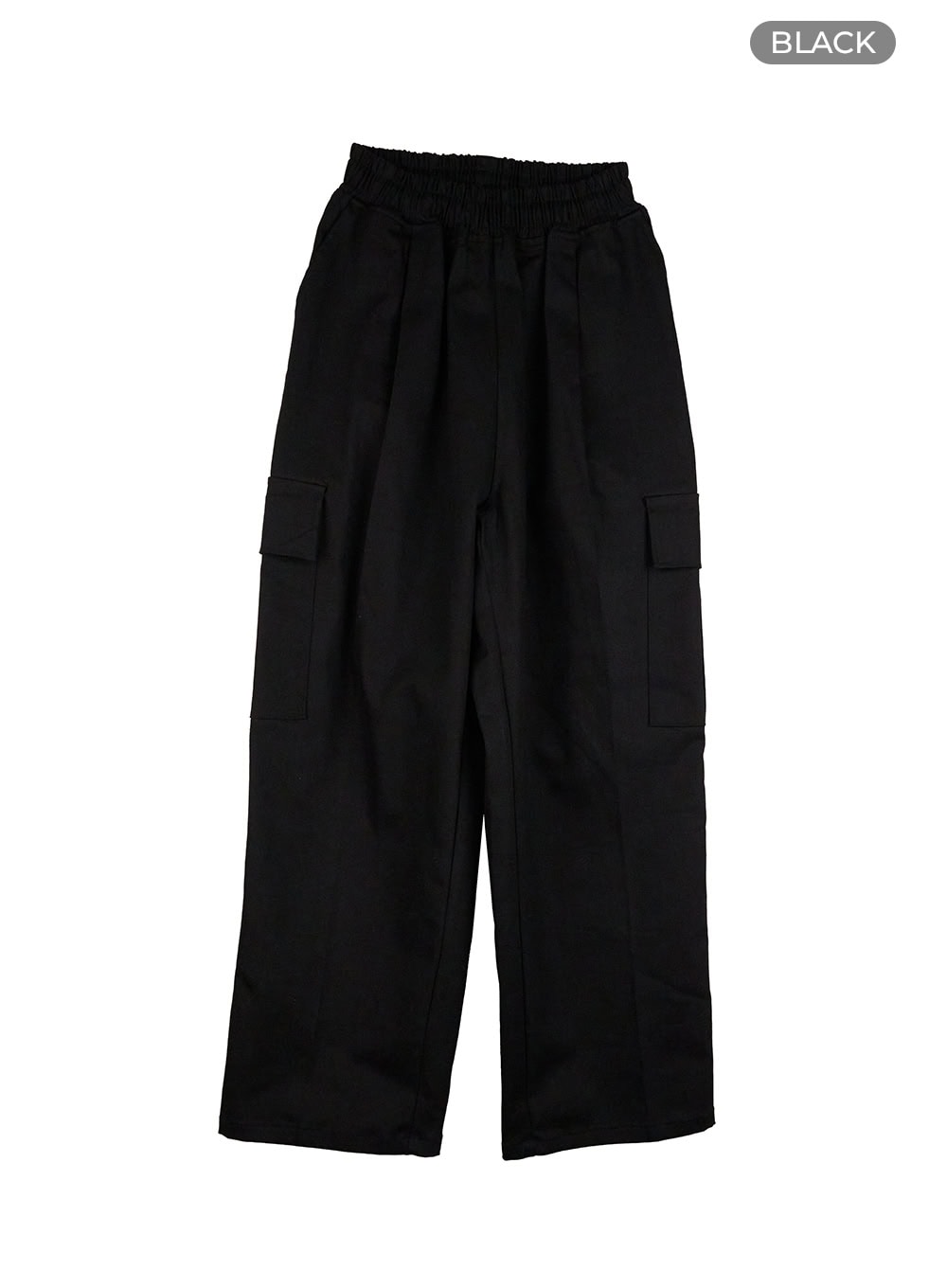 Men's Solid Cargo Pants (Black) IU412