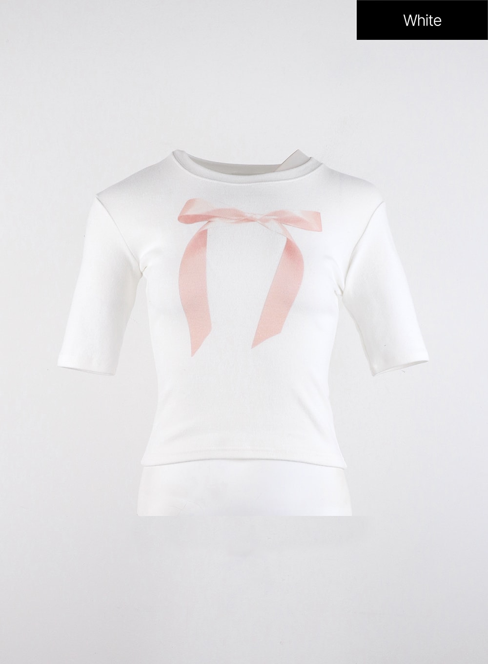 Ribbon Slip Crop T-shirt ID313