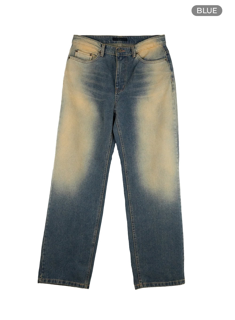 Men's Yellow Denim Wide Leg Jeans IS413