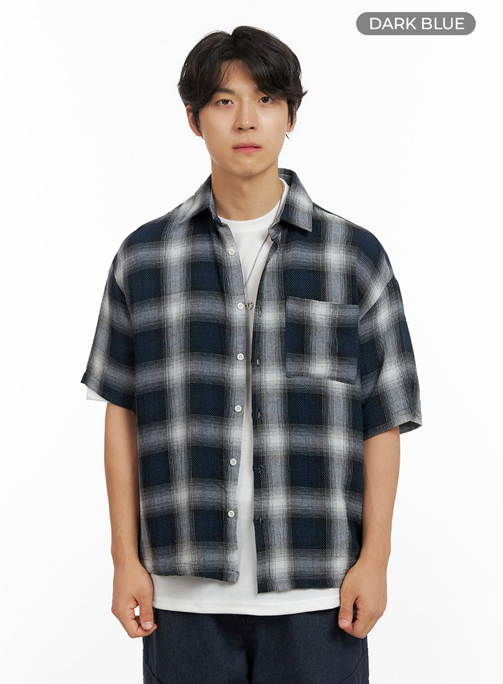 Men's Checkered Collar Shirt IG409