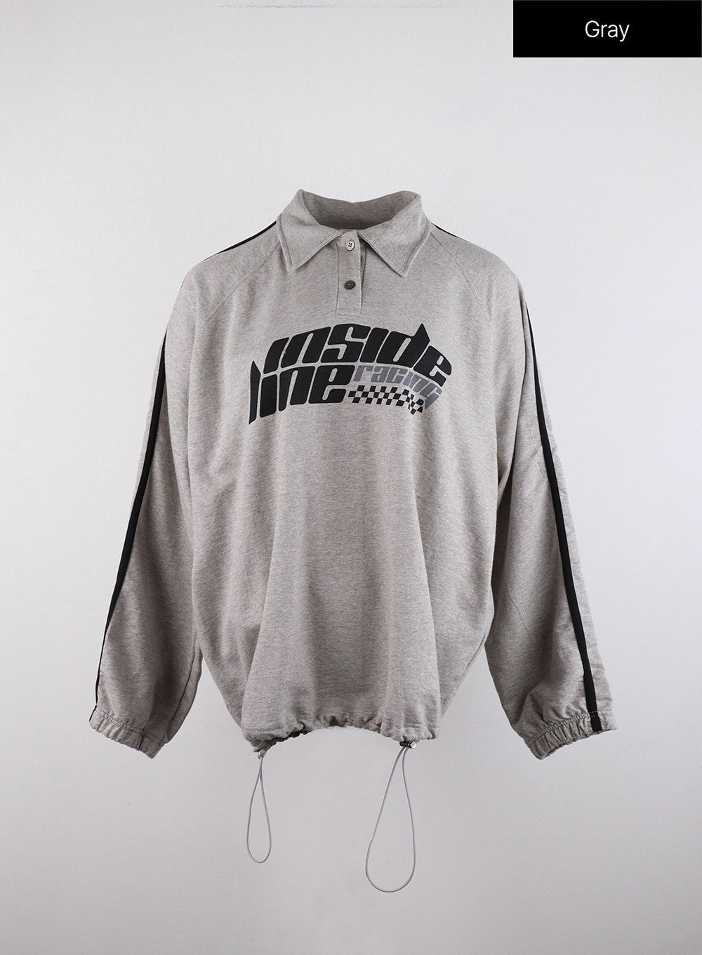Oversized Old School Graphic Polo Sweatshirt ID315