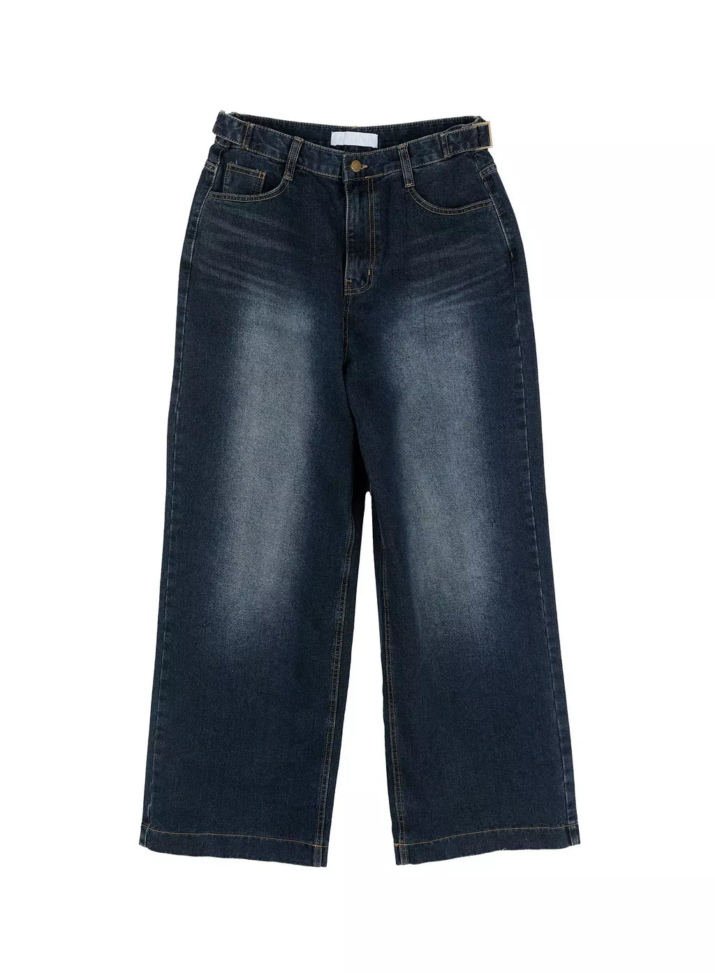 Soyoung Washed Adjustable Wide-Leg Jeans IG508