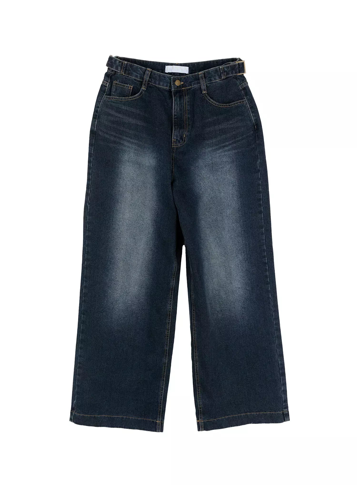 Soyoung Washed Adjustable Wide-Leg Jeans IG508