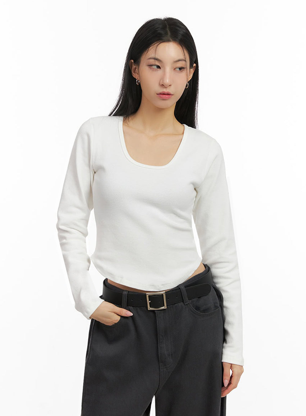 Basic Square-Neck Crop Top ID431