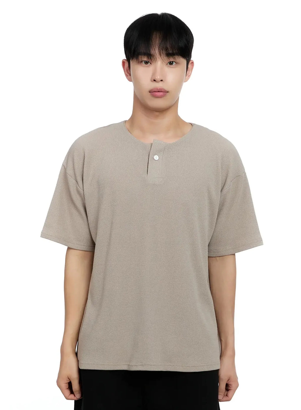 Men's Textured Henley T-shirt IG520