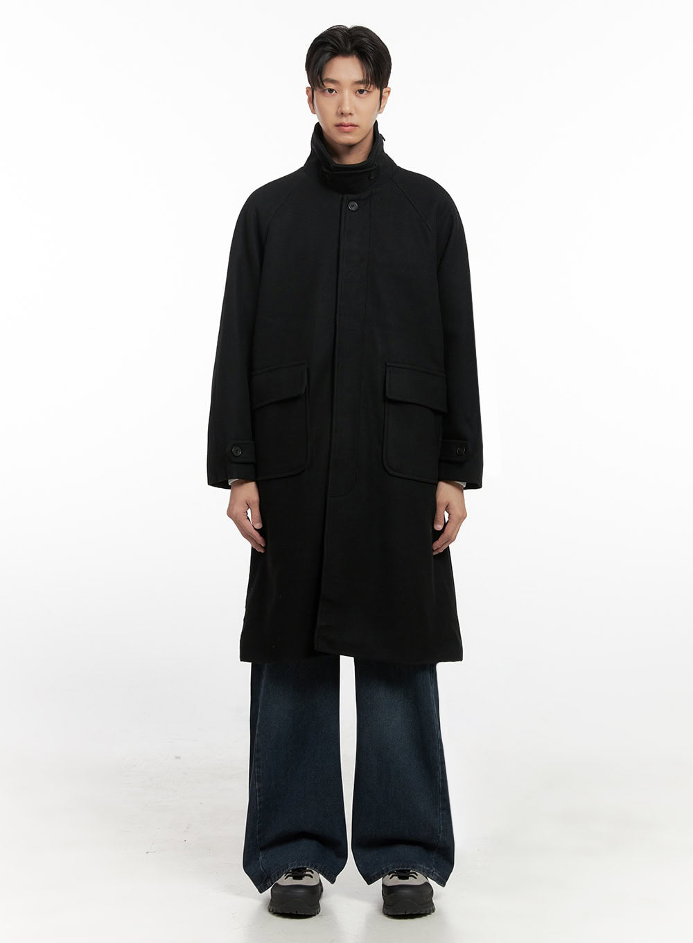 Men's Collared Long Coat ID406