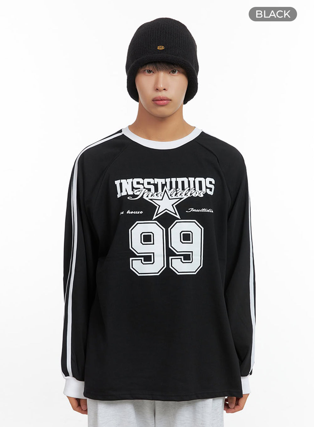 Men's Raglan Graphic Oversize T-Shirt IO420