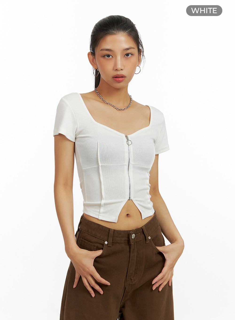 Zip-Up Crop Top IU412