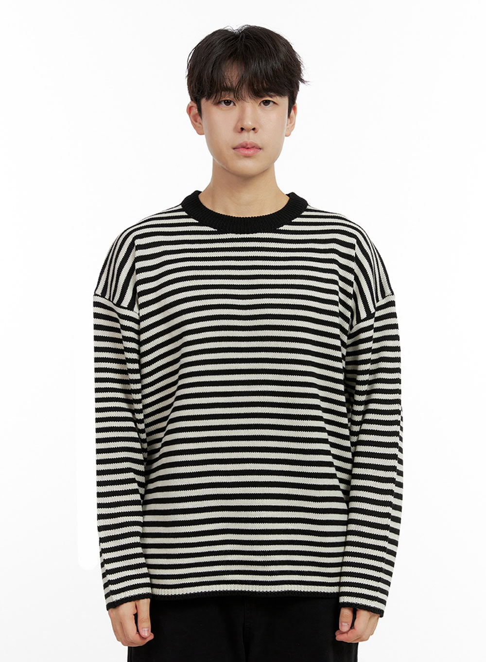 Men's Acrylic Striped Long Sleeve Top IN422