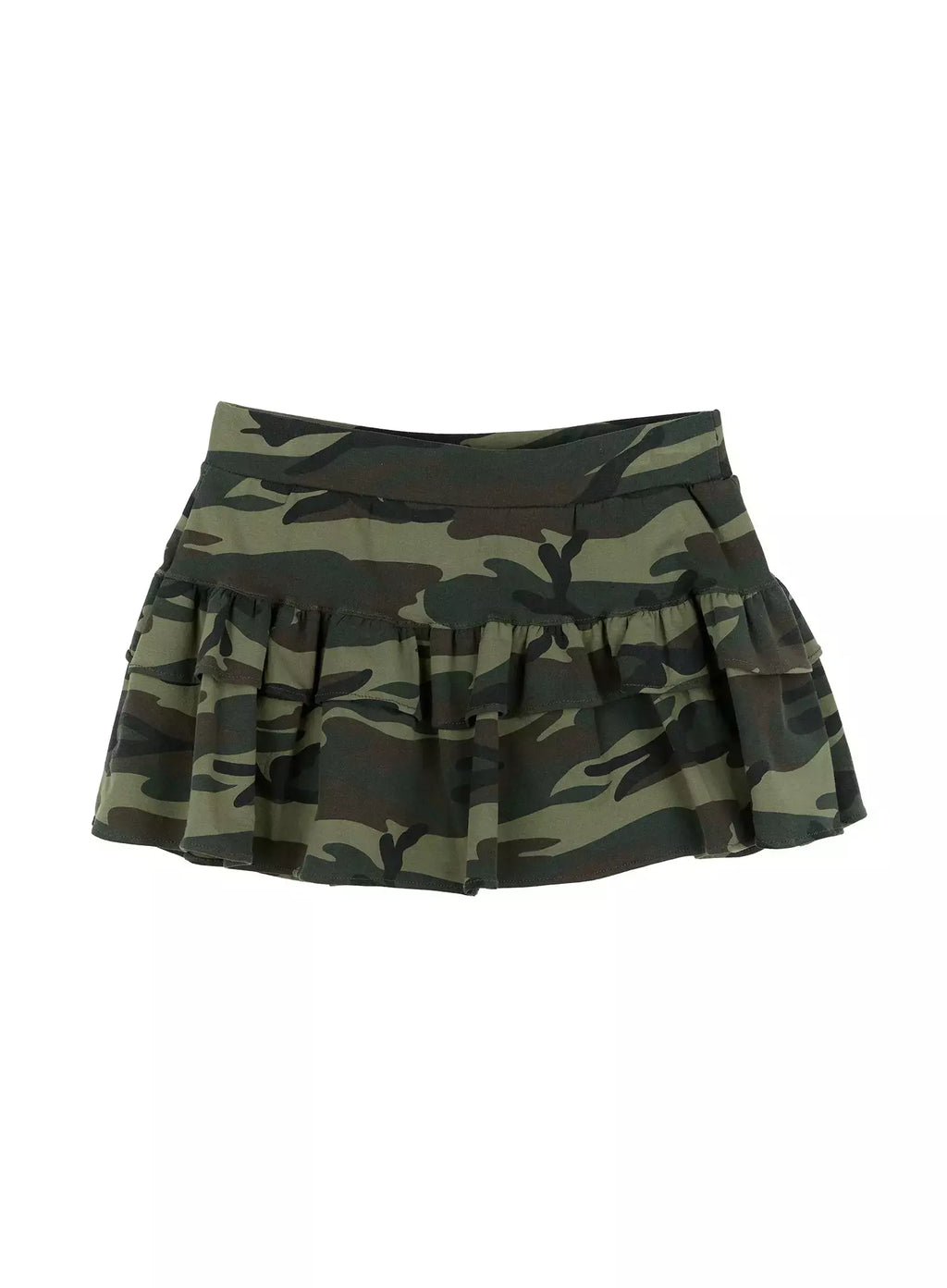 Camo Ruffle Mini Skirt IG508