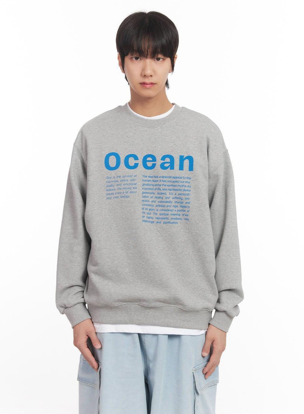 Men's Loose-Fit Graphic Crew Neck IA511
