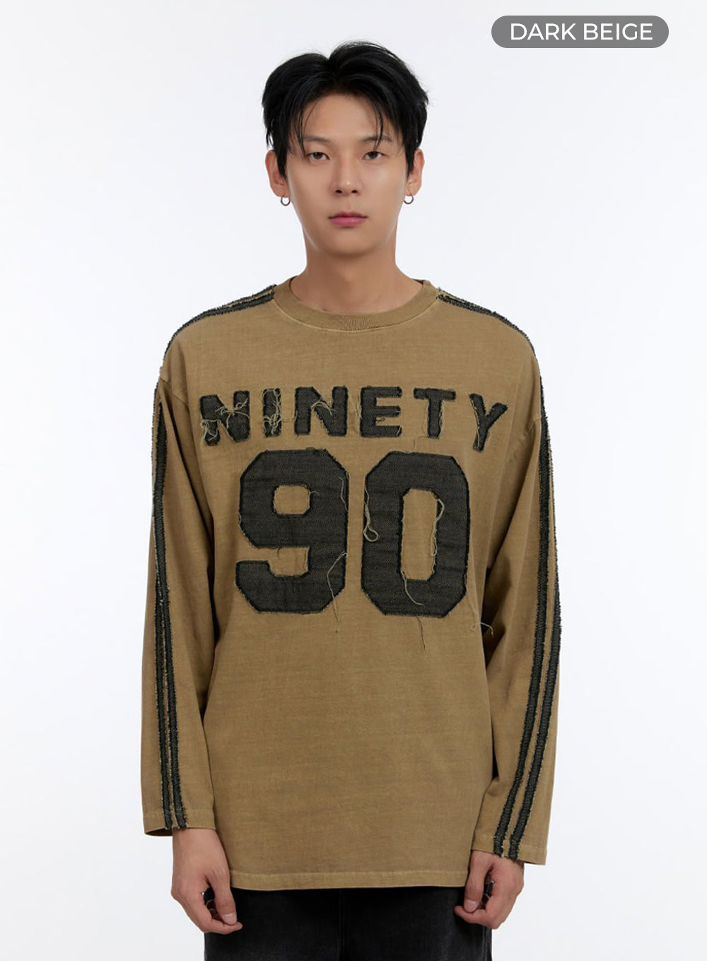 Men's Patchwork Round Neck Long Sleeve Shirt IO428