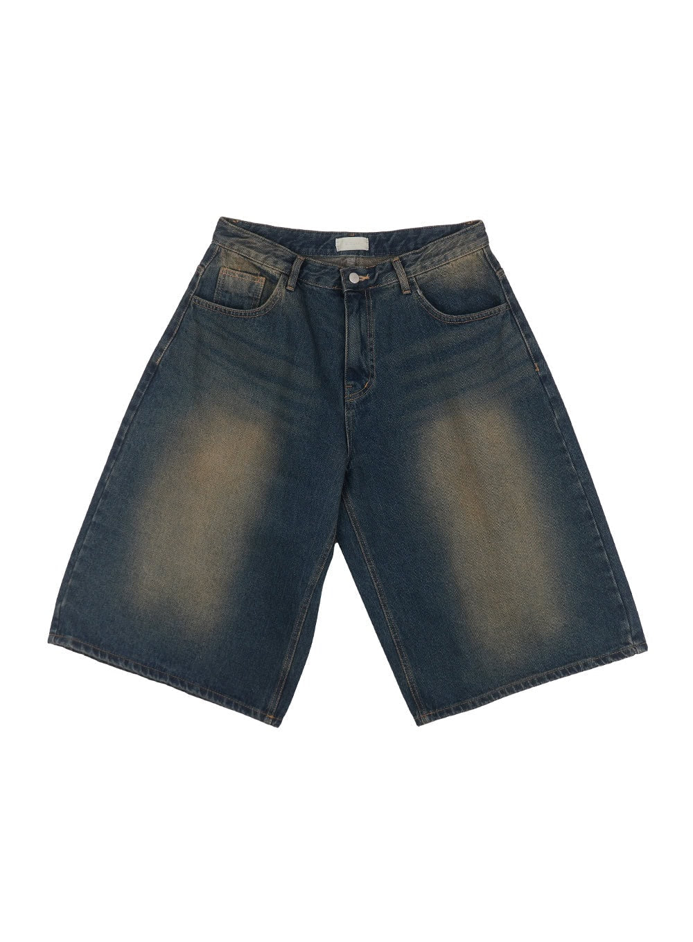 Men's Washed Relaxed-Fit Jorts (Dark blue) IY508