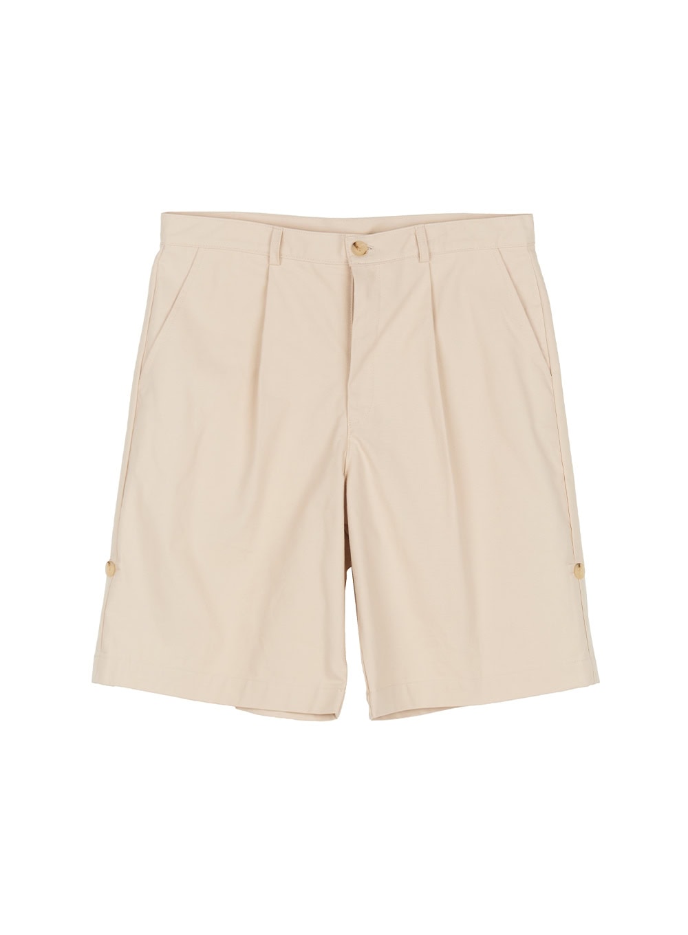 Men's Roll-Up Cotton Shorts (Light beige) IA529