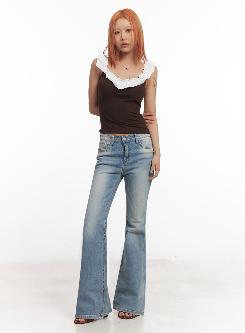 Frill-Trimmed Crop Top IA515