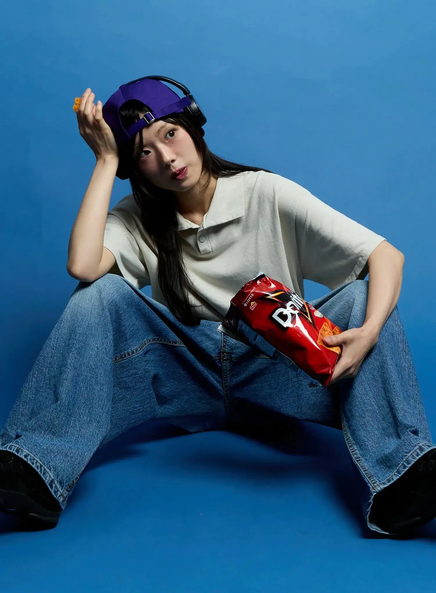 Oversized Short-Sleeve Polo Shirt IU523