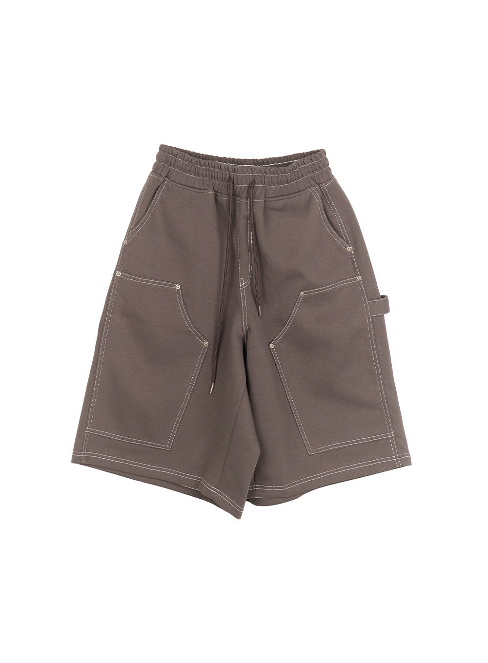 Men's Stitched Carpenter Wide-Leg Jorts (Dark Gray) IM519