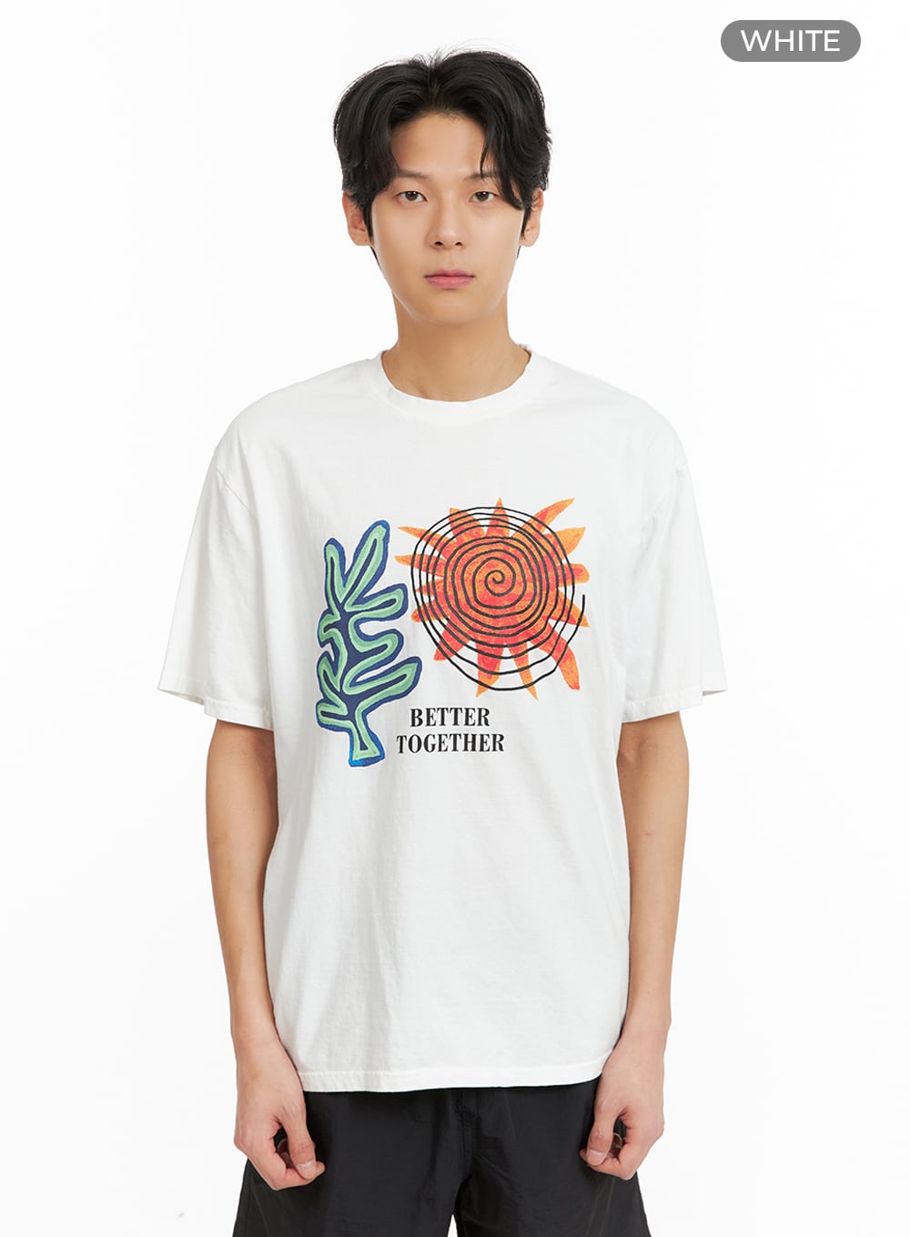 Men's Graphic Cotton T-Shirt IA402