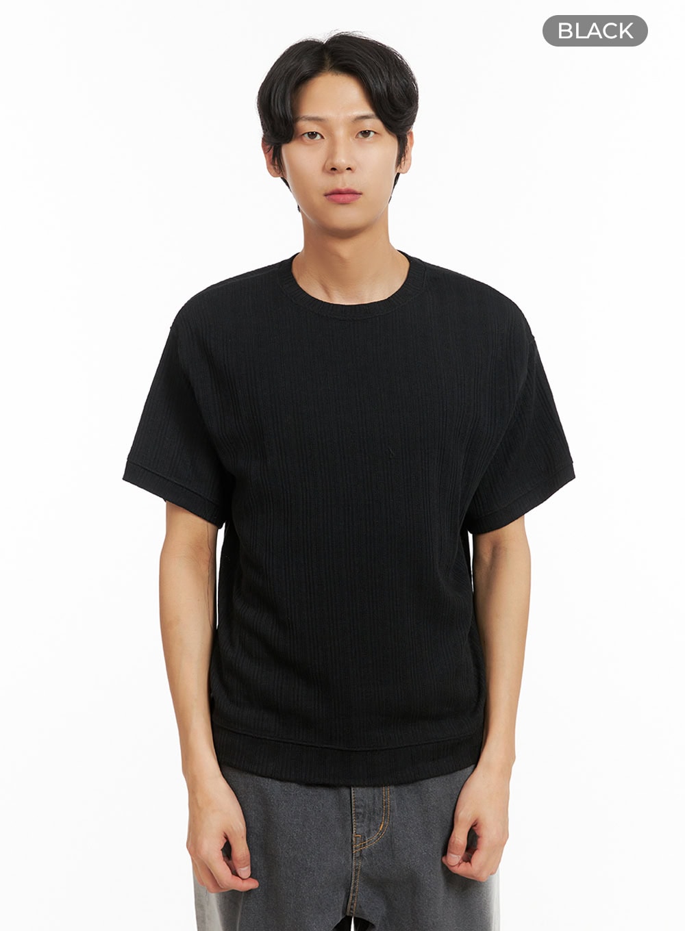 Men's Breezy Stripe T-Shirt (Black) IY416