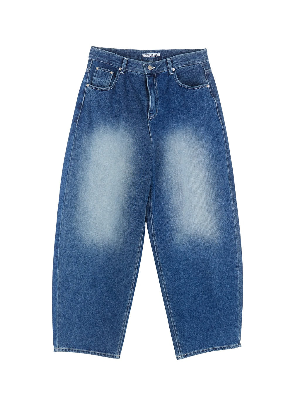 Men's Washed Balloon-Fit Jeans (Blue) IA521