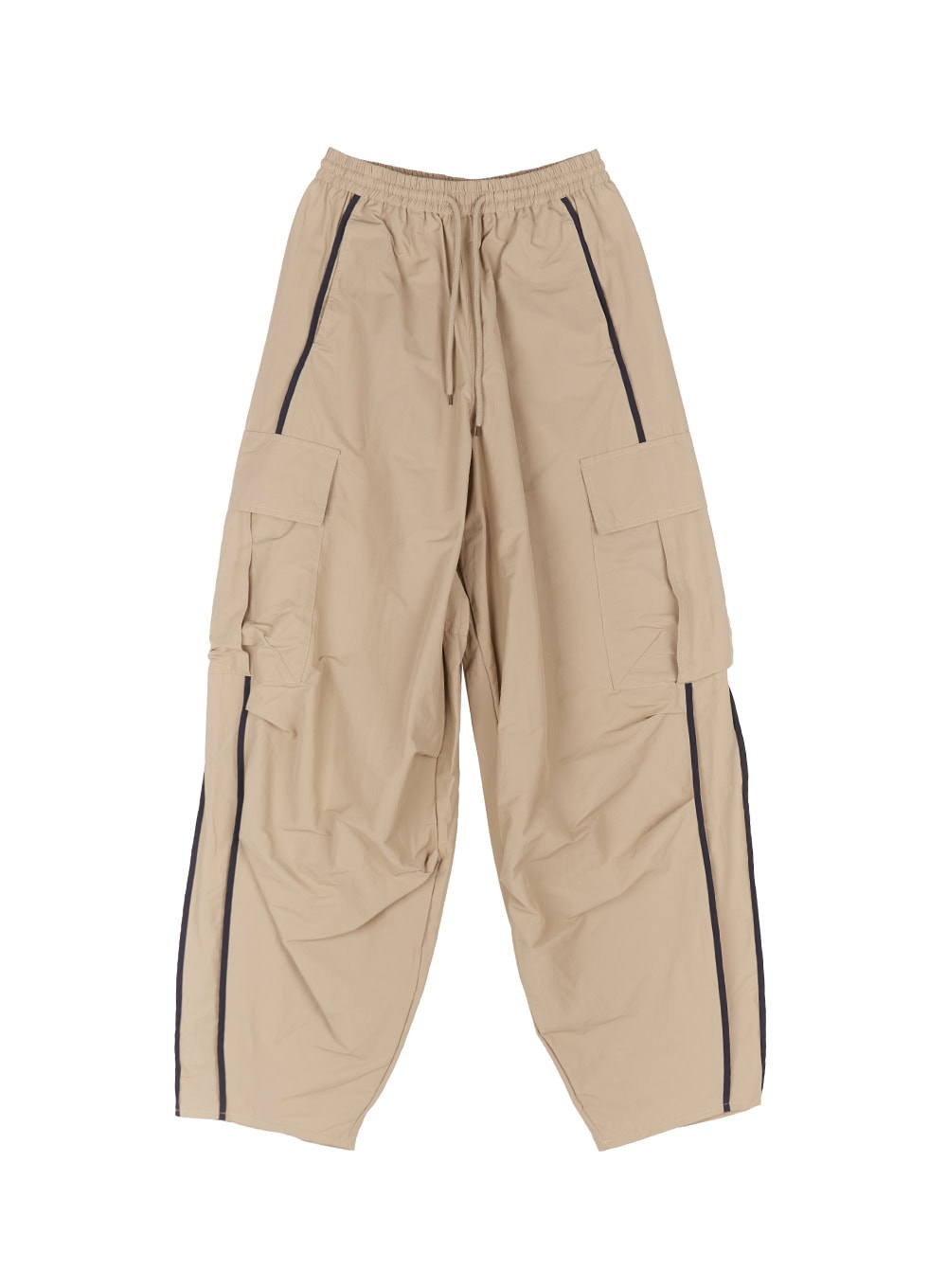 Men's Cargo Balloon-Fit Windbreaker Pants (Beige) IU512