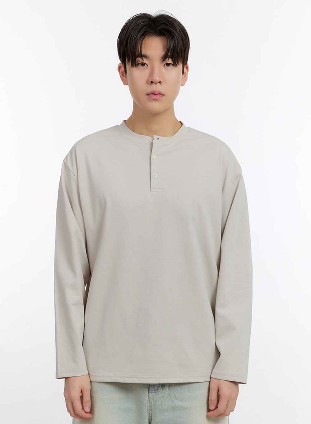 Men's Half-Buttoned Long-Sleeve T-Shirt IF528