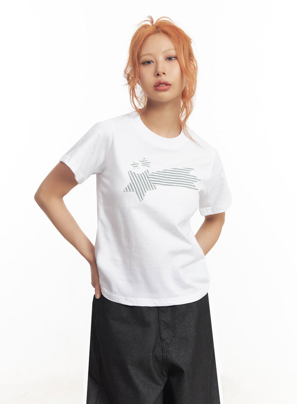 Graphic Star Crop Top IA515