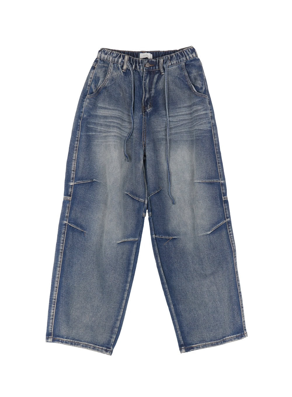 Men's Pintuck Wrinkle Wide-Leg Jeans IU503