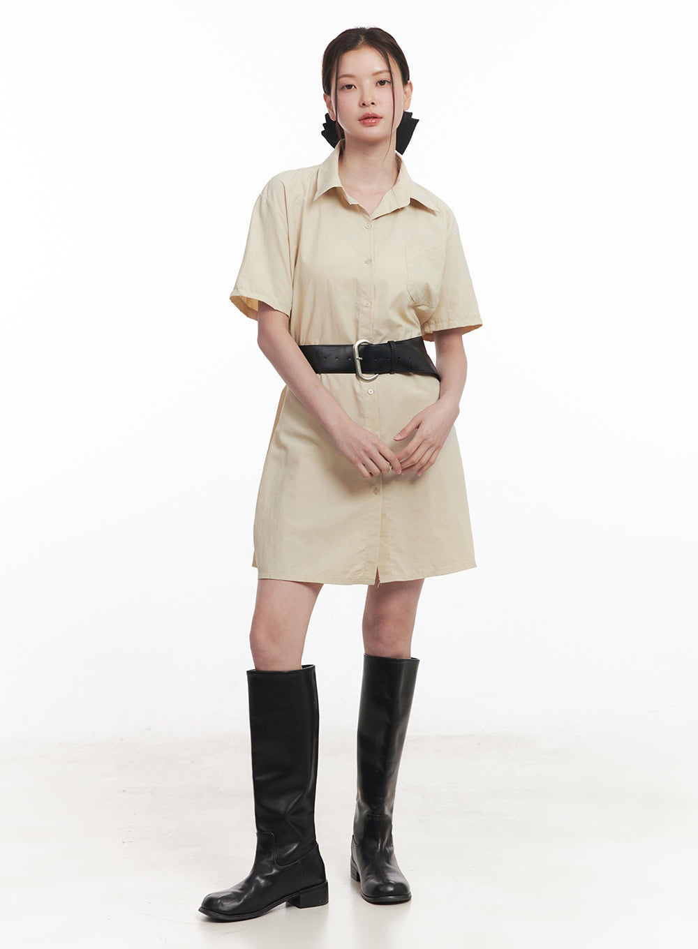 Collared Shirt Mini Dress IY508