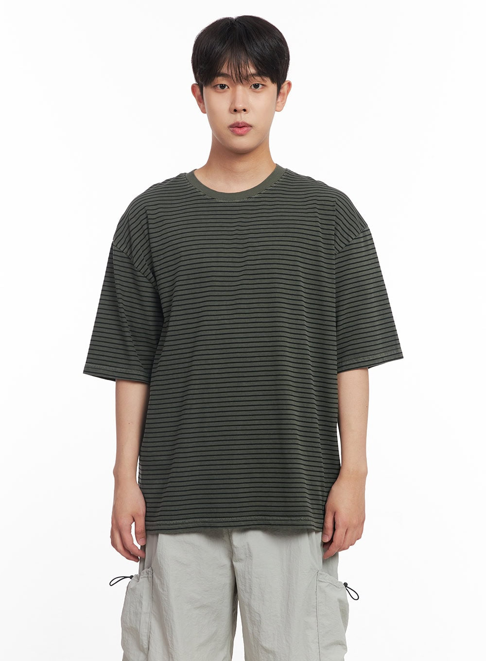 Men's Cotton Striped Round-Neck T-Shirt IY522