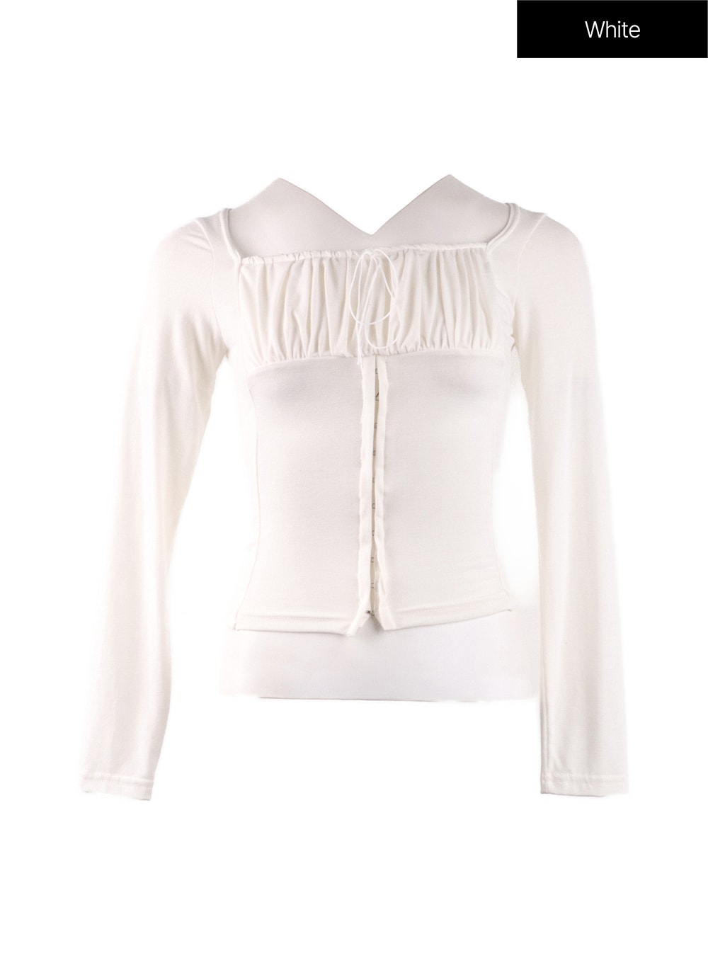 Solid Rib Knotted Corset Top IF408