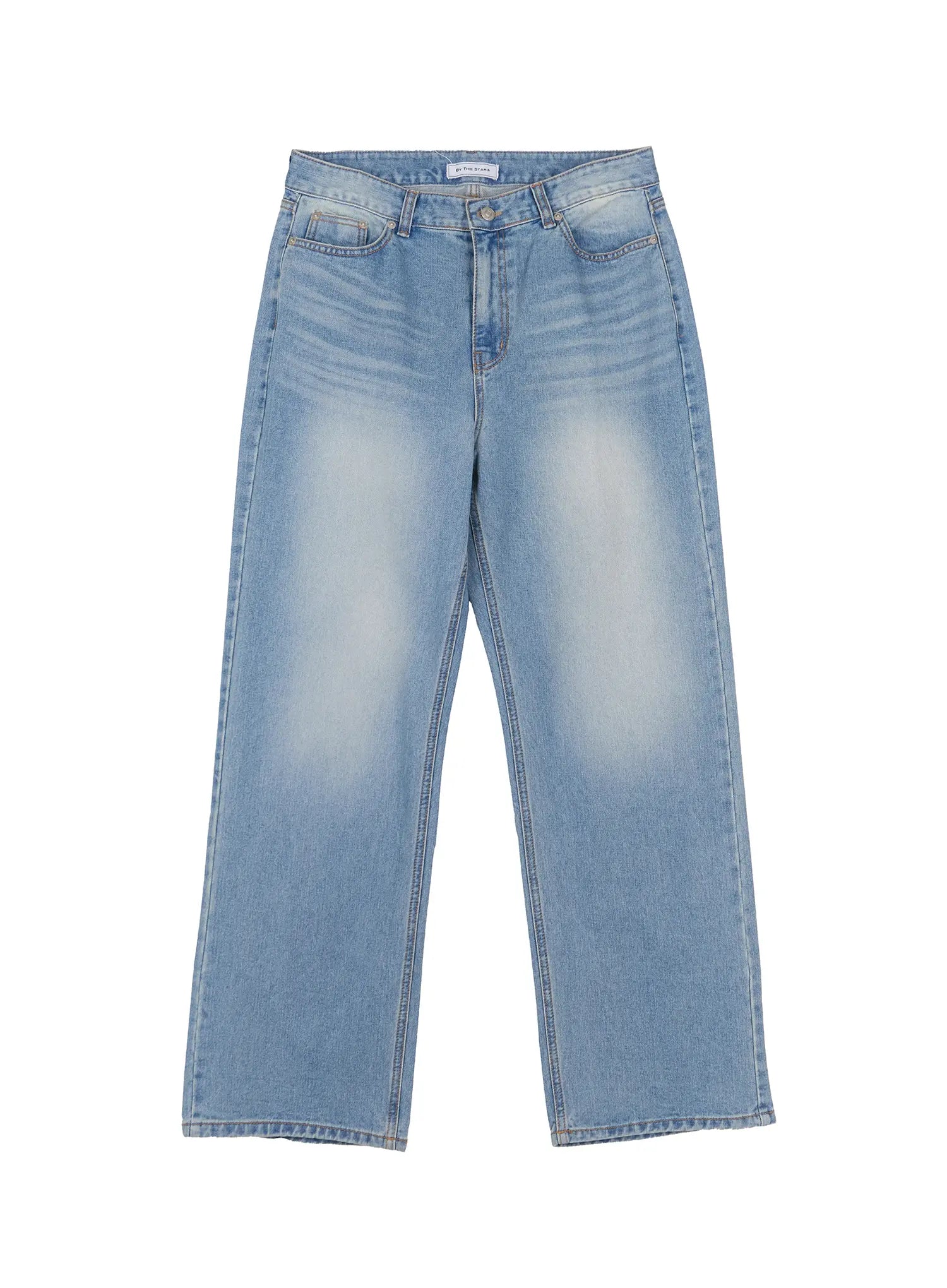 Men's Washed Wide-Leg Jeans IL529