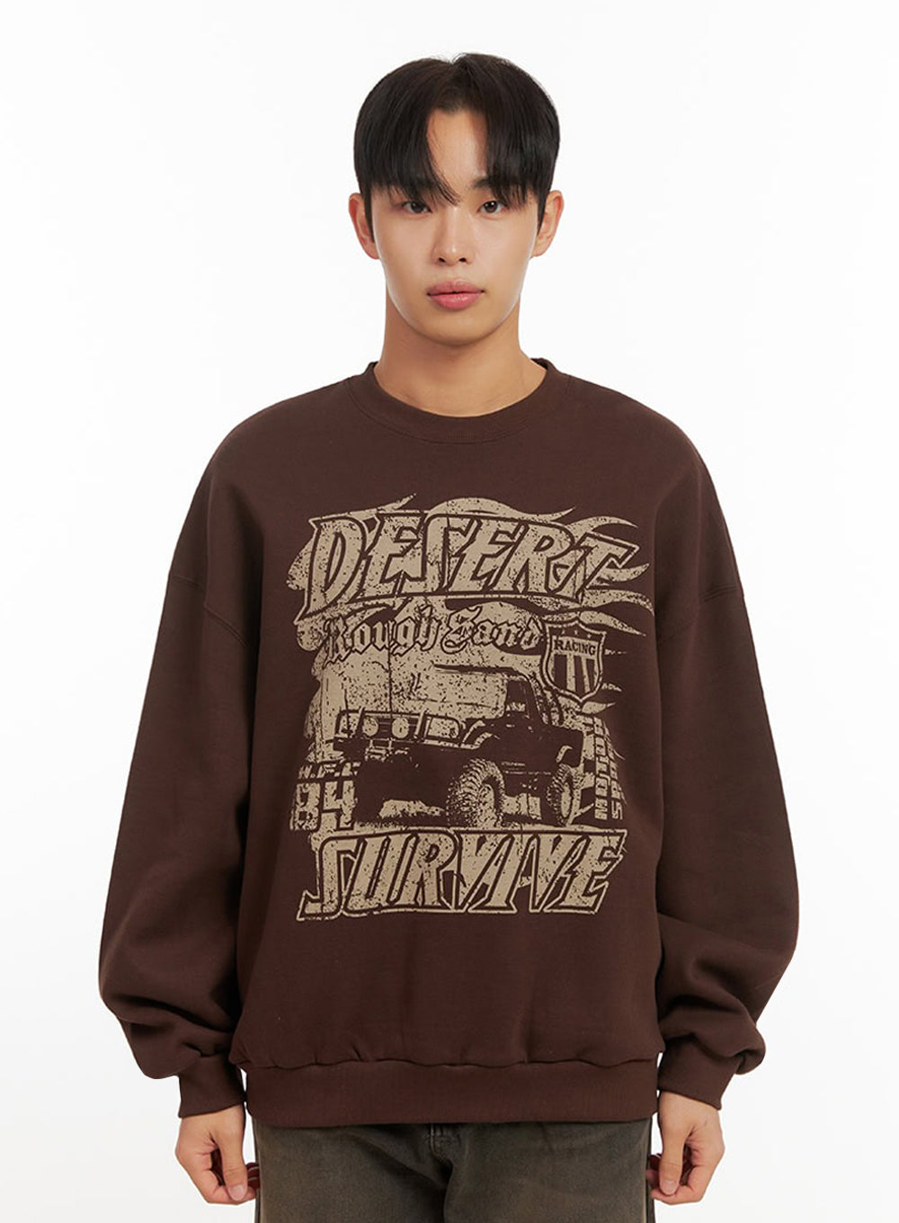 Men's Comfy Loose Fit Cotton Pullover ID413