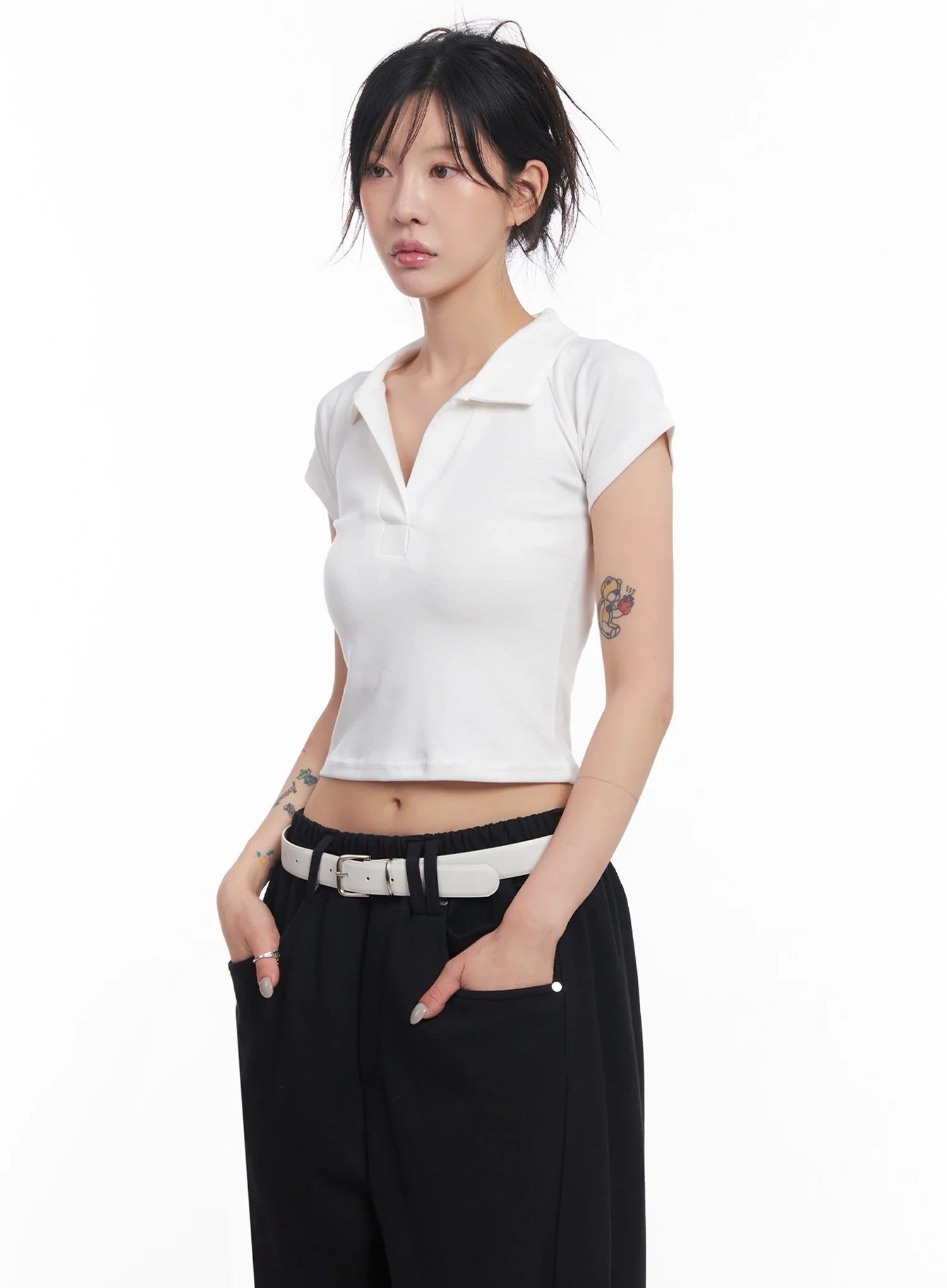 Cropped Collared Tee IC503