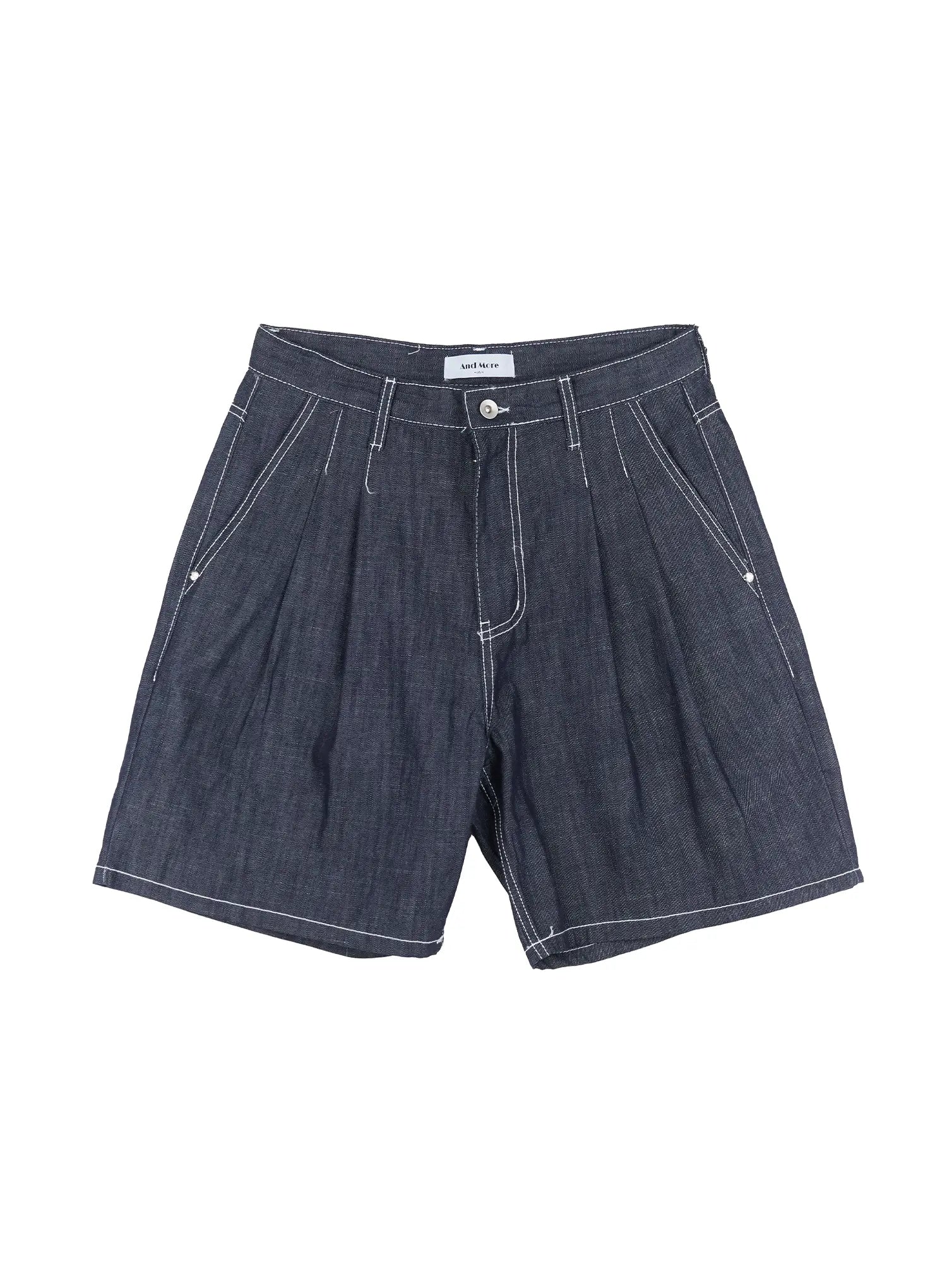 Men's Pleated Denim Jorts IL517