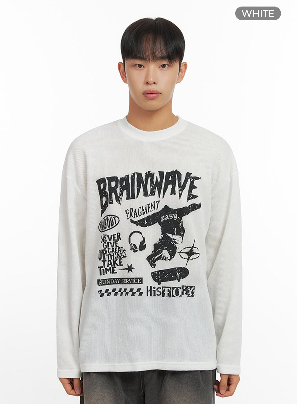 Men's Round Neck Graphic Top IO420