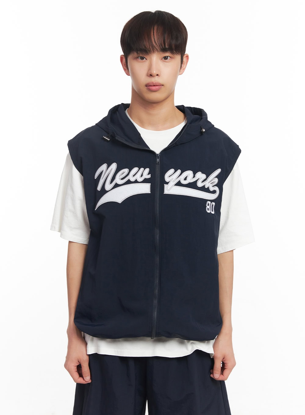 Men's New York Graphic Hooded Vest IA518