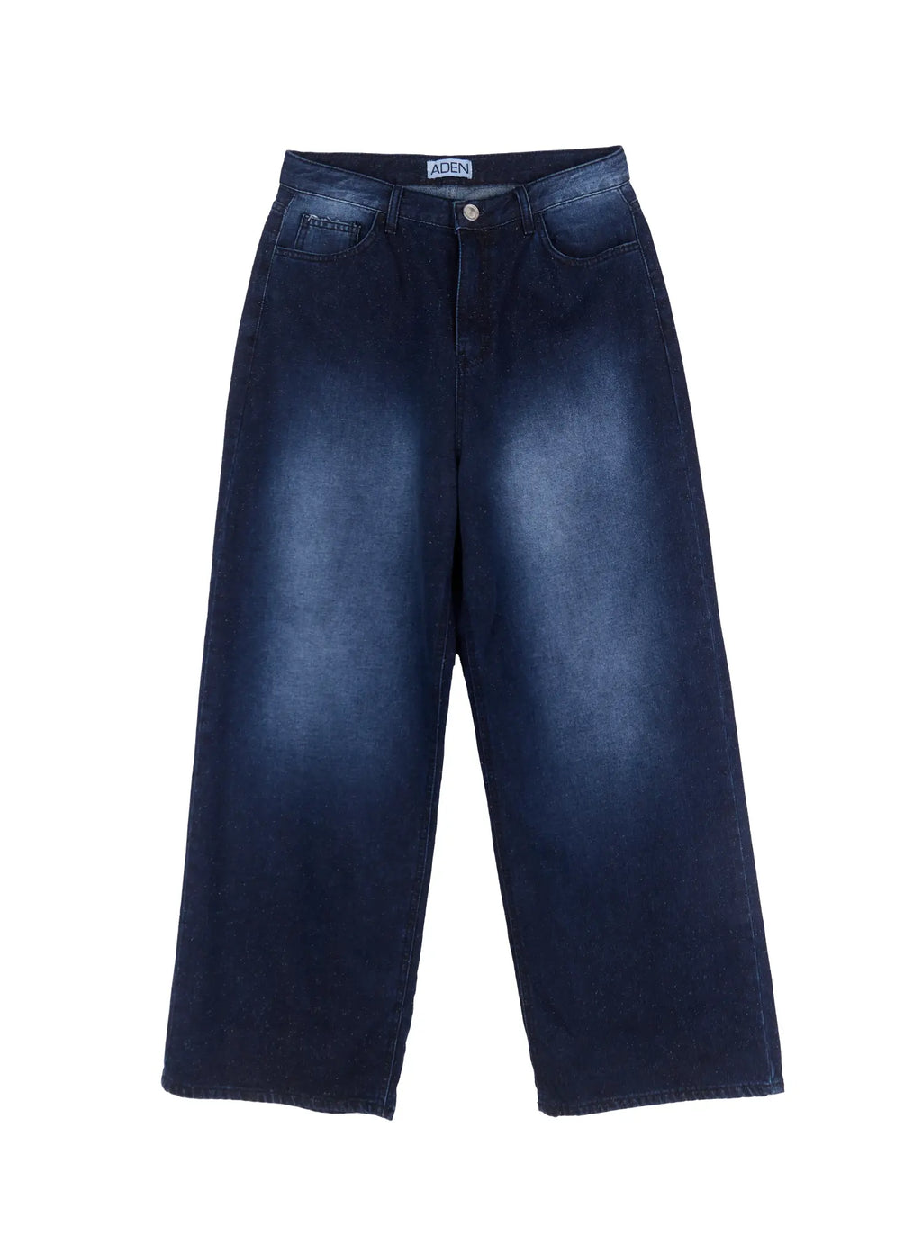 Men's Snowflake Print Wide Jeans IS510