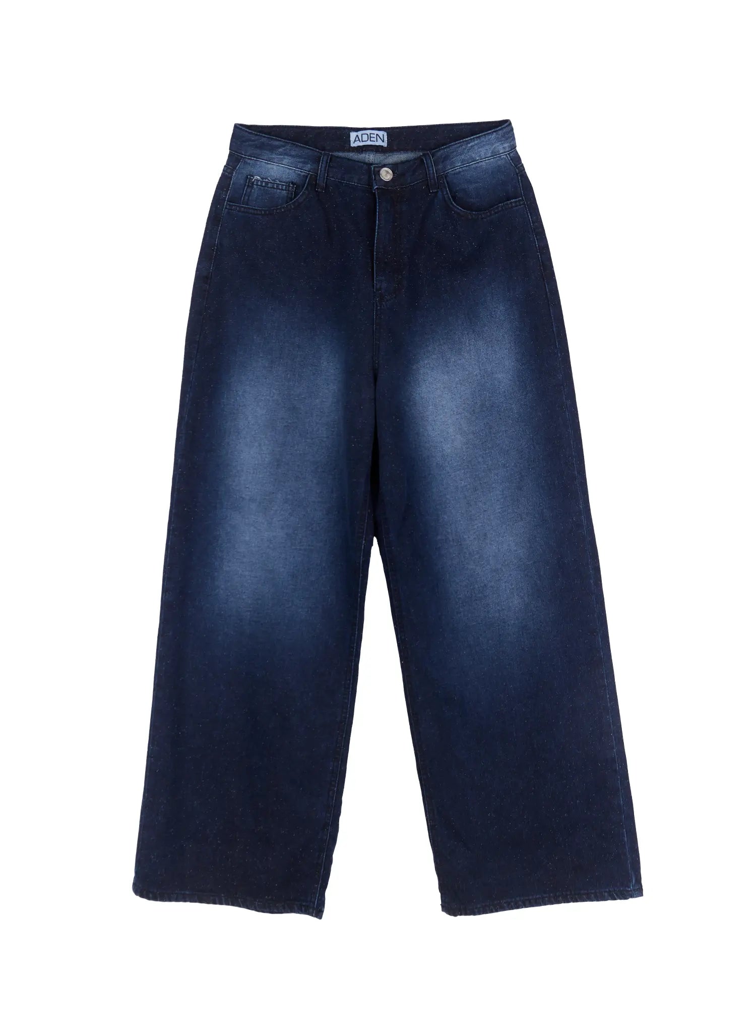 Men's Snowflake Print Wide Jeans IS510