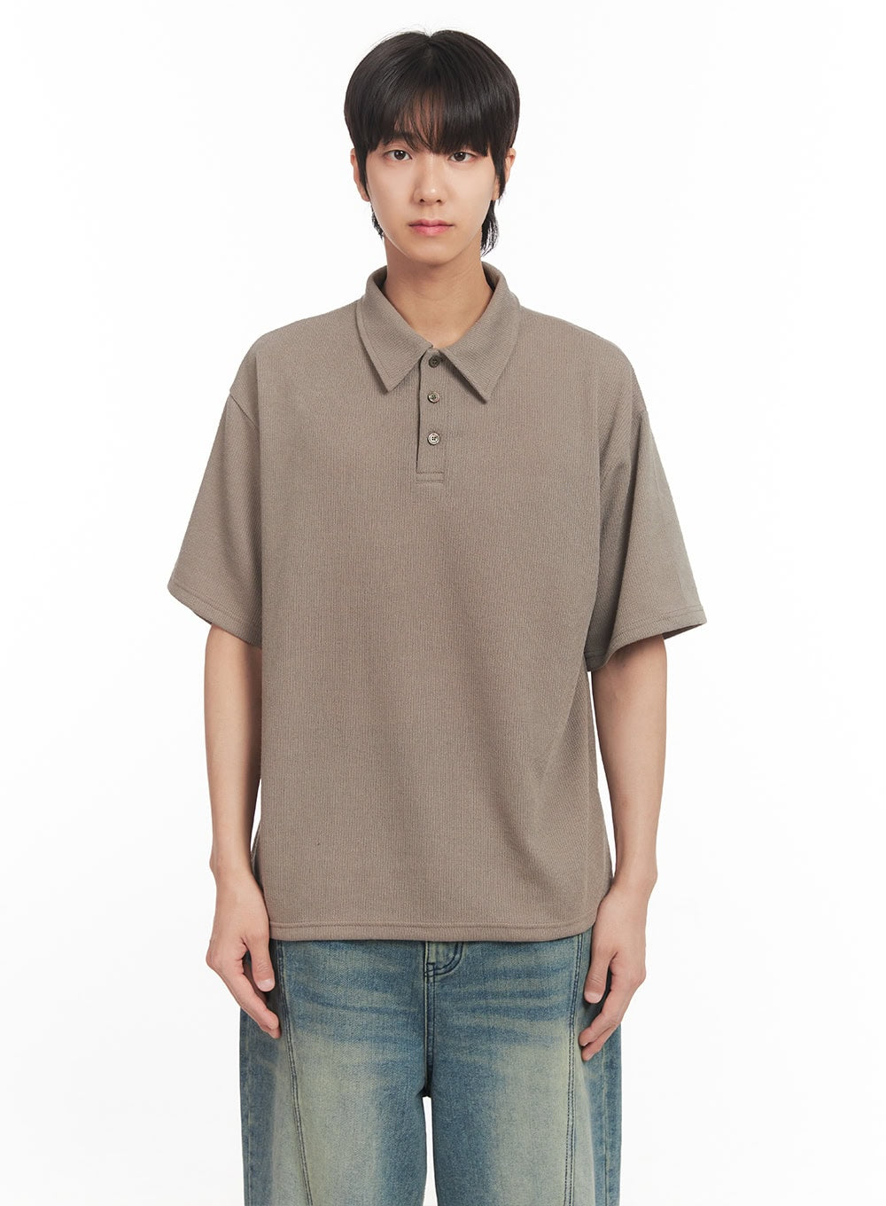 Men's Collared Knitted T-Shirt IA511