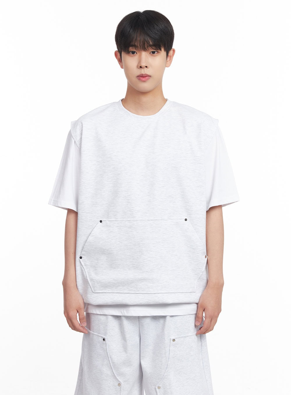 Men's Loose-Fit Cotton Pocketed Vest IY522