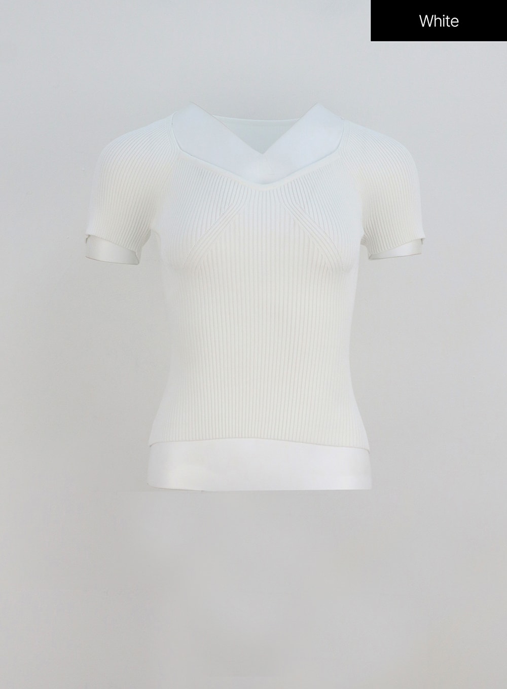 Heart Neck Ribbed Tee IY331