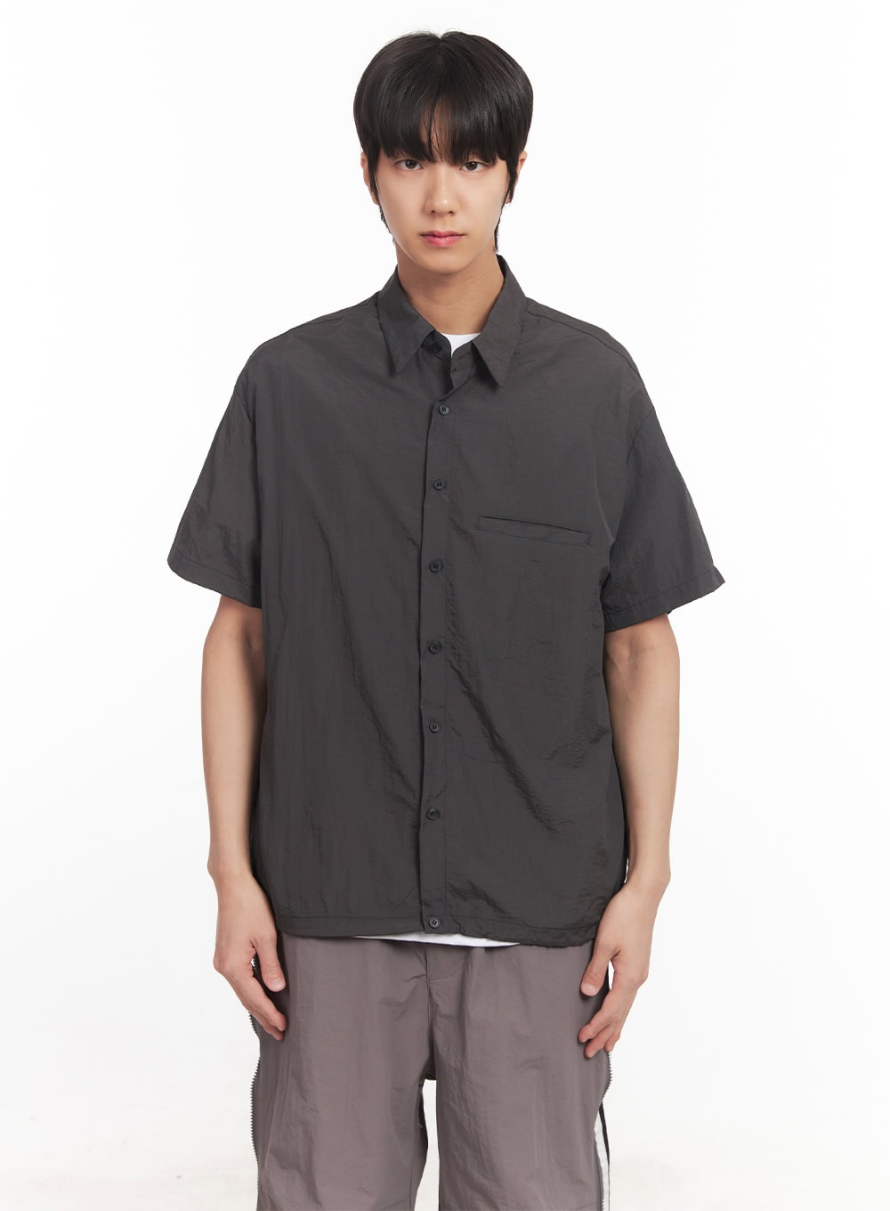 Men's Loose-Fit Boxy Collared Shirt IA510