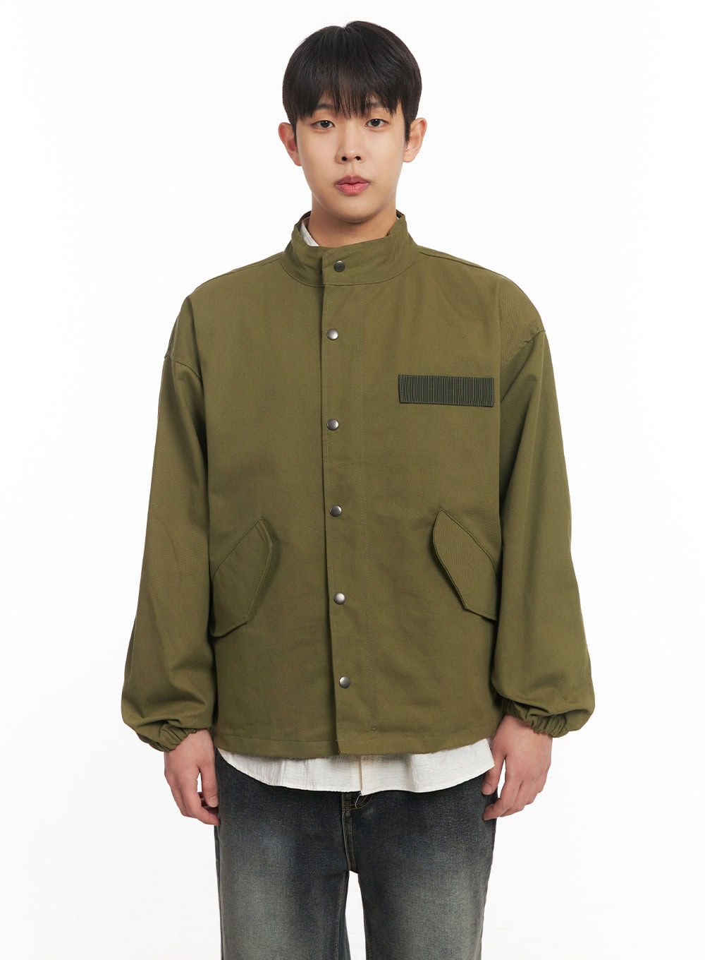 Men's Buttoned Zip-Up Coat IM514
