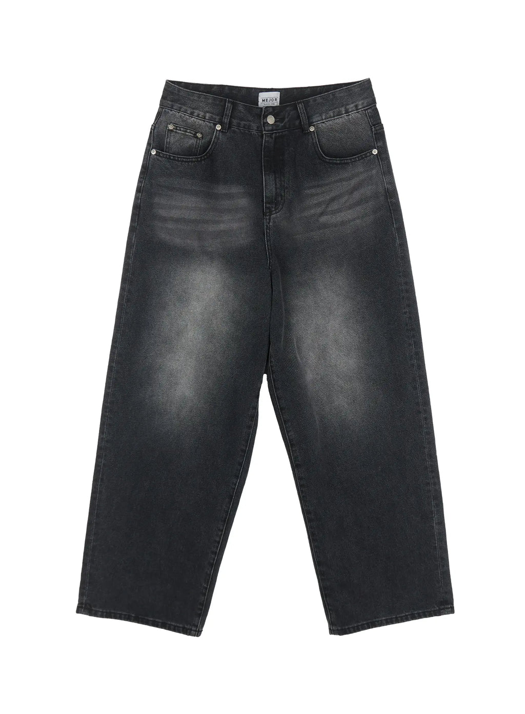 Men's Washed Wide-Leg Jeans IU526
