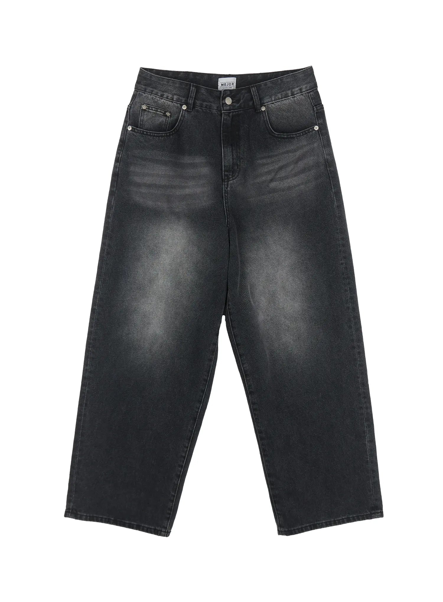 Men's Washed Wide-Leg Jeans IU526